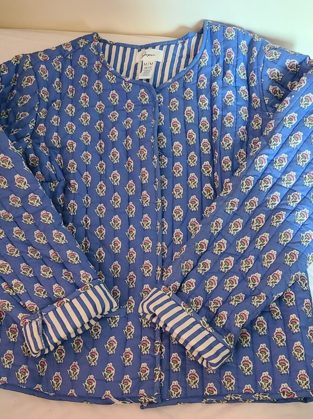 Japaa Blue Floral Quilted Womans Jacket
